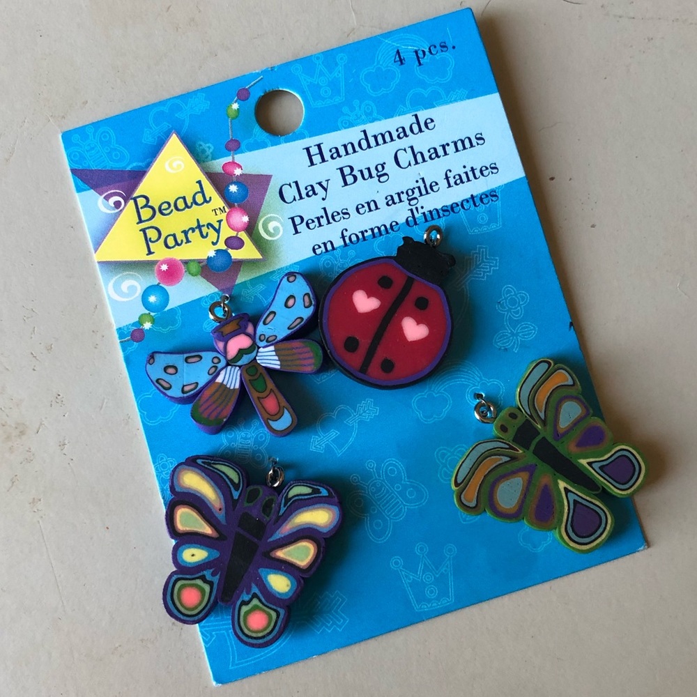 handmade clay bug charms